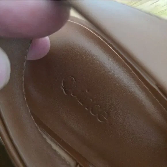 Quince Italian Leather Bold Buckle Slingback Flat Size 8 - Picture 7 of 12